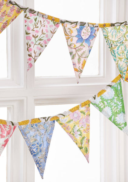 Patchwork Block Print Bunting - Namaste