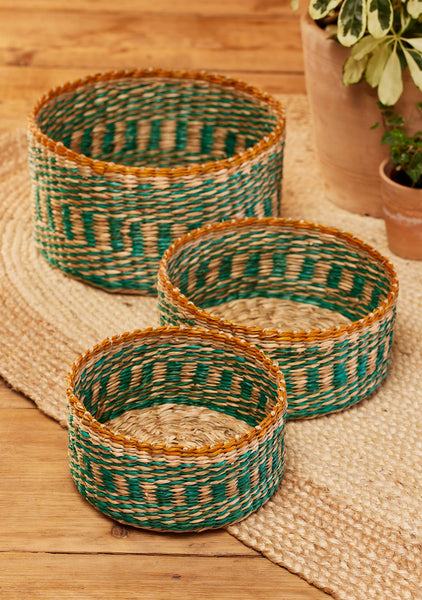 Large Stripe Seagrass Basket