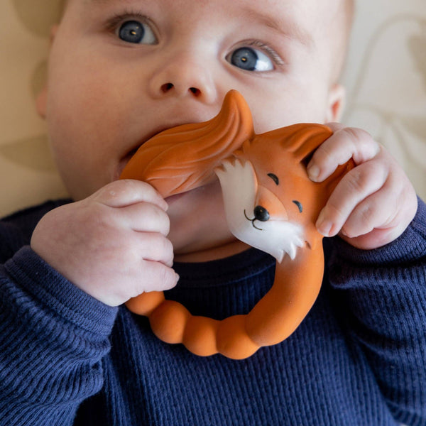 Orange Fox Natural rubber Teether - Natruba
