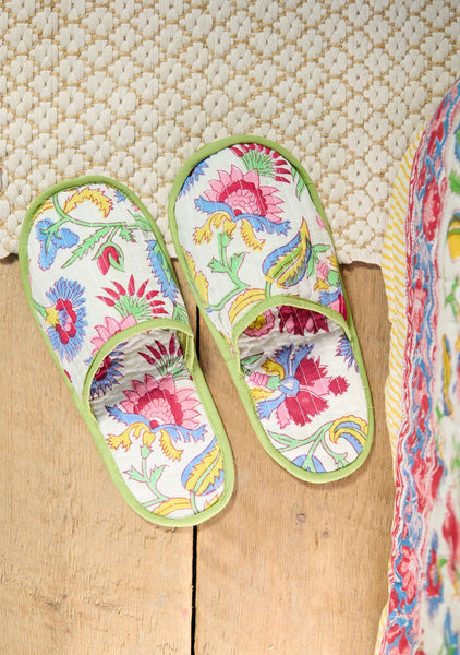 Shvanthi Block Print Travel Slippers - Namaste