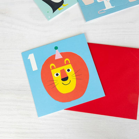 Lion 'One' Birthday Card - Rex London