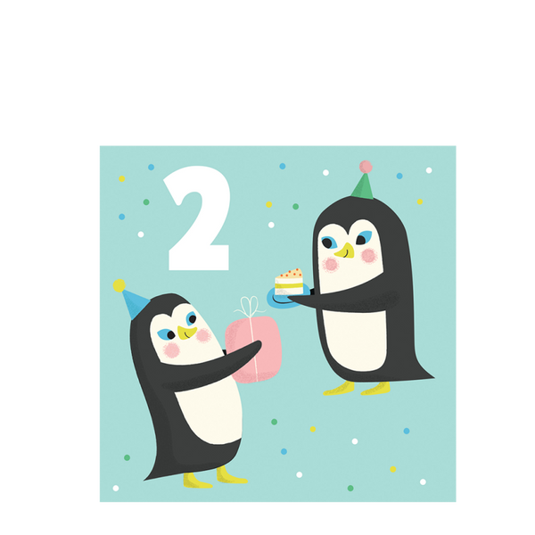 Penguin 'Two' Birthday Card - Rex London