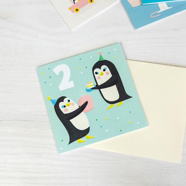 Penguin 'Two' Birthday Card - Rex London