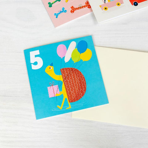 Tortoise 'Five' Birthday Card - Rex London