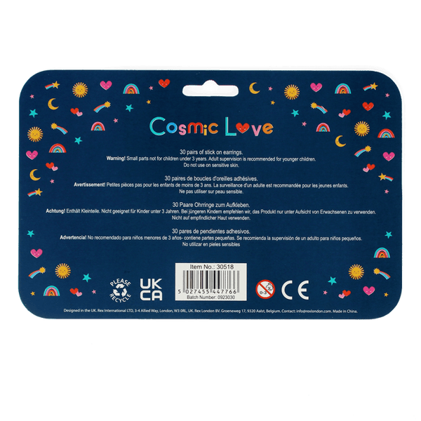 Cosmic Love Stick on Earrings (30 Pairs) - Rex London