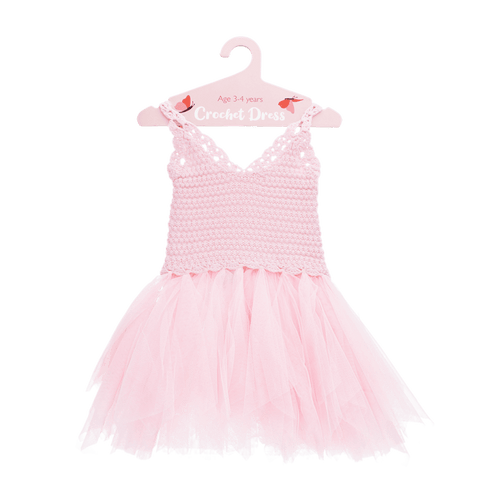 Pale Pink Crochet Dress (3-4 years) - Rex London