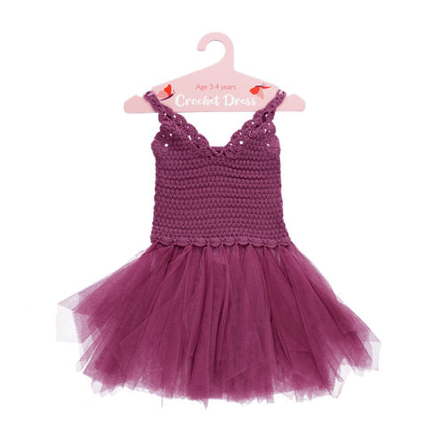 Damson Pink Crochet Dress - Rex London