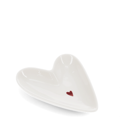 Mini Heart Glossy Ceramic Trinket Dish - Rex London