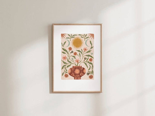 Spring Sunrise Vase A5 Print - Summer Moon Studio