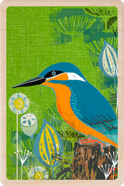 Kingfisher Wooden Postcard