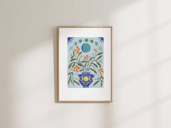 Moonflower Vase A5 Print - Summer Moon Studio