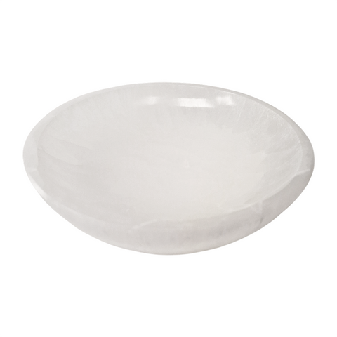 White crystal bowl on a white background