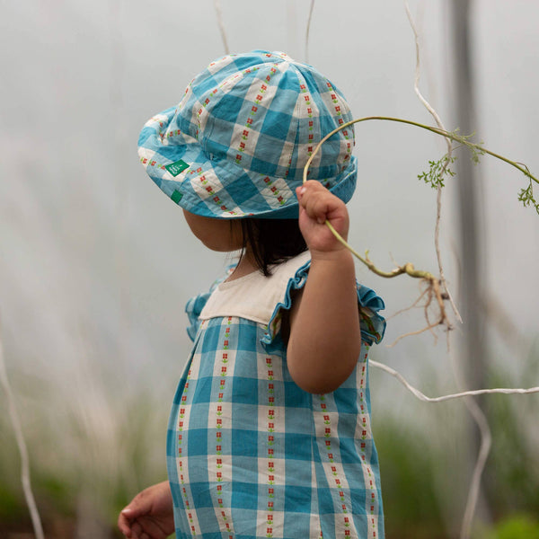 Blue Flowers Reversible Sunhat - 3-5 Years - Little Green Radicals