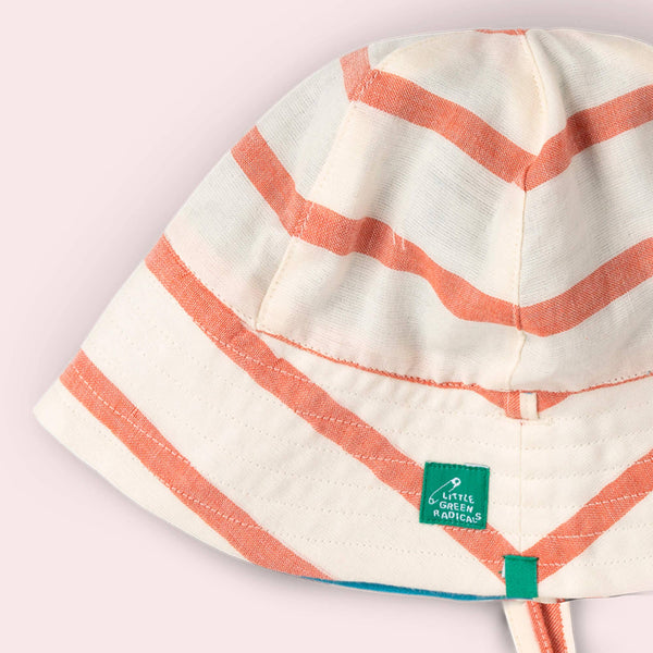 Vintage Red Stripe Reversible Sunhat - 6-12 Months - Little Green Radicals
