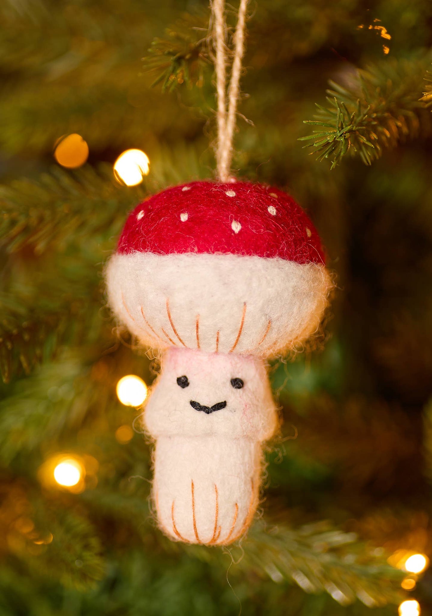Embroidered Felt Mushroom Decoration - Namaste