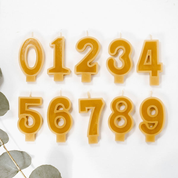 Handmade Beeswax Number Candle - Goldrick Natural Living