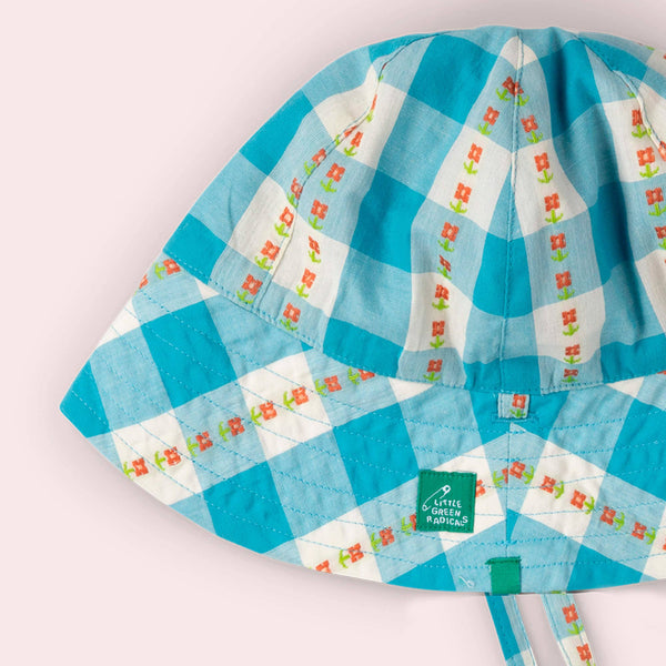 Blue Flowers Reversible Sunhat - 3-5 Years - Little Green Radicals