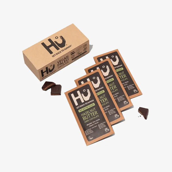 HU Nut Butter packages on a white background