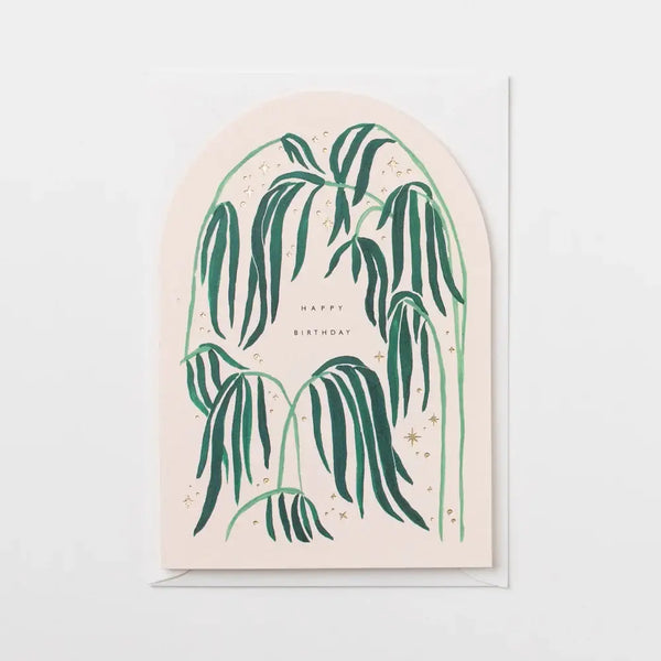 Happy Birthday Starry Palms Die Cut Greeting Card - Katie Housley