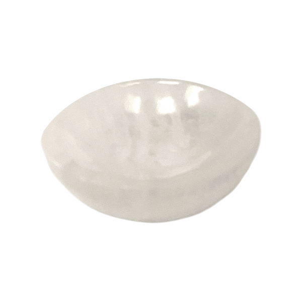 White crystal bowl on a white background