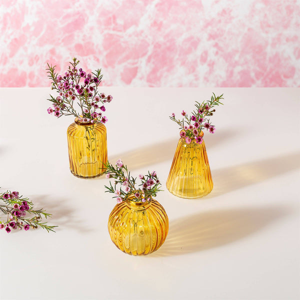 Yellow Glass Bud Vases -  Sass & Belle