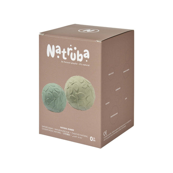 Green Leaf Natural Rubber Sensory Ball Set - Natruba