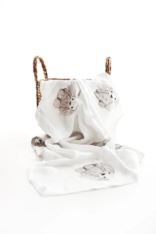 Bunny Organic Cotton Muslin Swaddle Blanket - Designs by a Little Bit of Hope