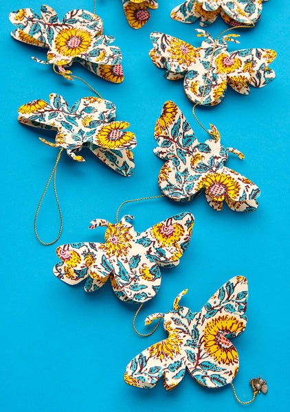 Sunflower Bee Block Print Garland - Namaste