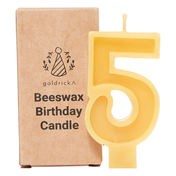 Handmade Beeswax Number Candle - Goldrick Natural Living