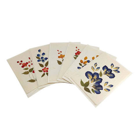 Set of floral greeting cards on a white background