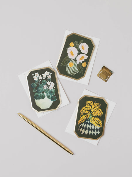 Mimosa Botanical Die Cut Floral Mini Card - Katie Housley