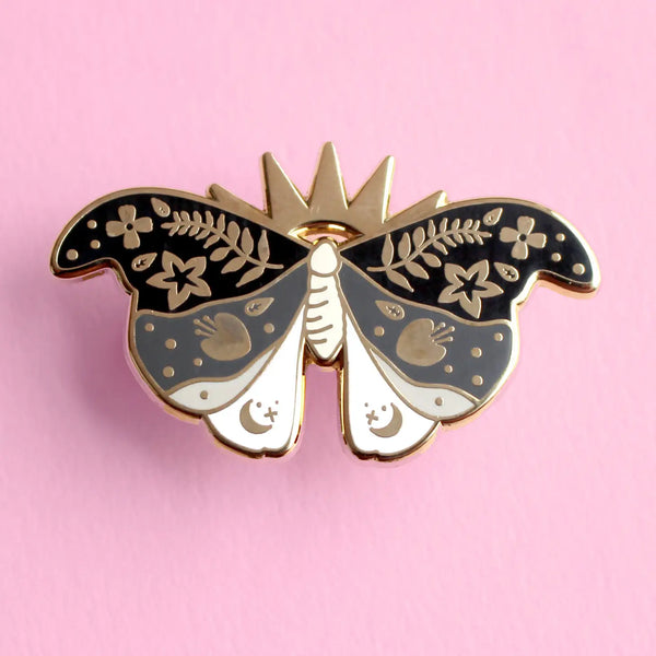 Moth Enamel Pin - Glitter Punk