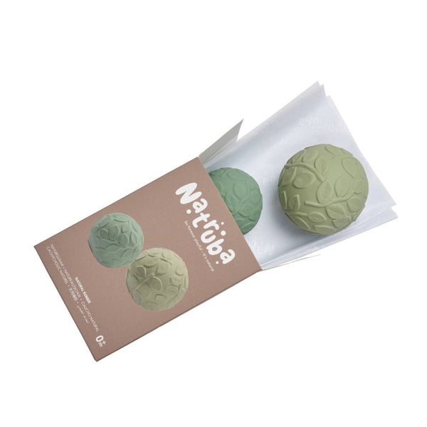 Green Leaf Natural Rubber Sensory Ball Set - Natruba