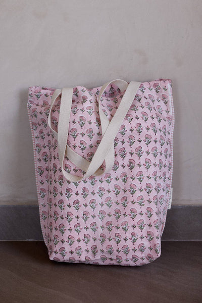 Ditsy Floral Blush Organic Cotton Tote Bag - Paper Mirchi