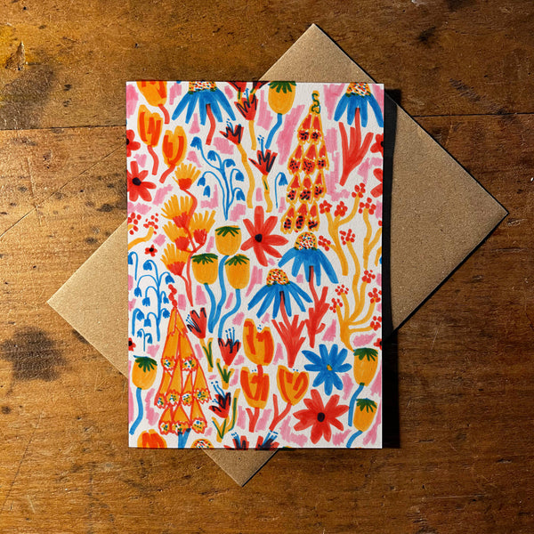 Garden Wildflowers A6 Greeting Card - Rebecca Joy Ltd