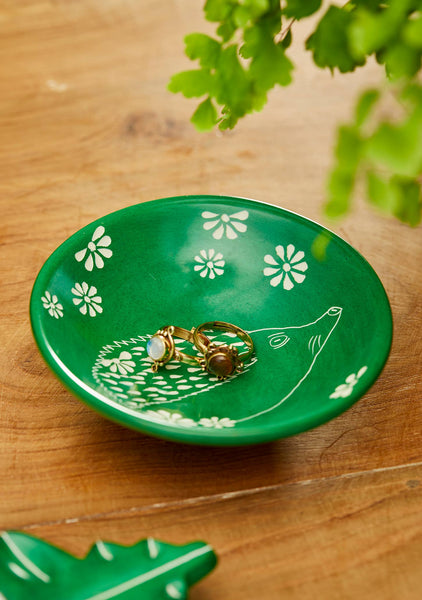 Hedgehog Trinket Dish - Green
