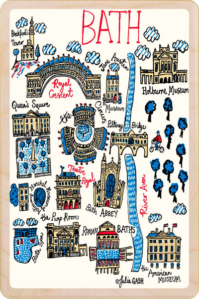 Bath, Somerset Wooden Magnet - Julia Gash