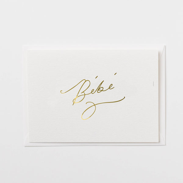 Bebe Foiled Lettered New Baby Day Card - Katie Housley