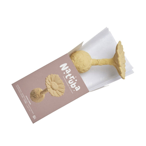 Yellow Daisy Natural rubber Rattle - Natruba