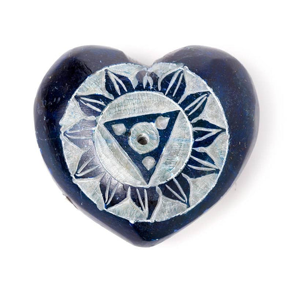 Chakra Heart Carved Soapstone Incense Stick Burner