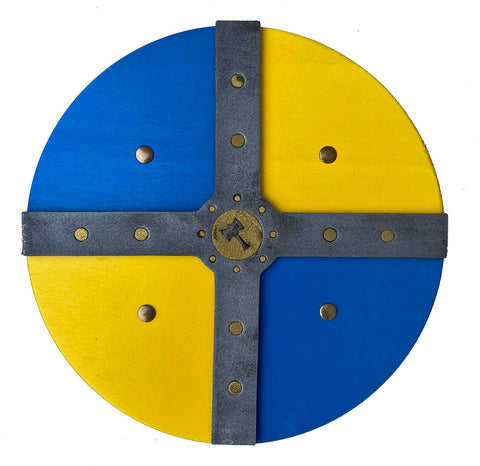 Large Yellow-Blue Thor Viking Historic Shield