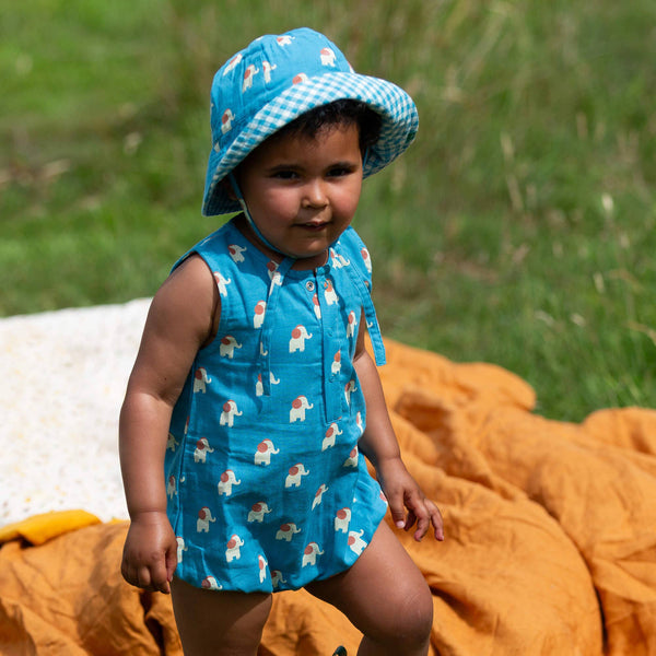 Blue Elephants Reversible Sunhat - Little Green Radicals
