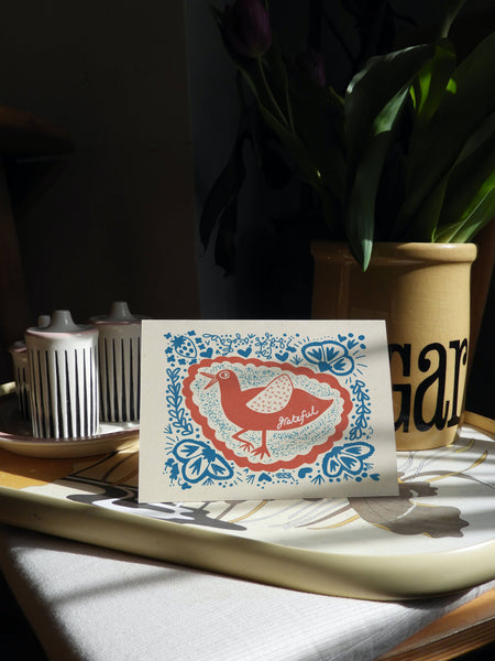 Grateful Bird A6 Greeting Card - Rebecca Joy Ltd