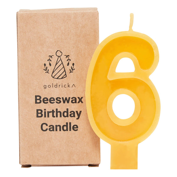 Handmade Beeswax Number Candle - Goldrick Natural Living