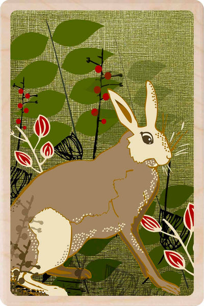 Hare Wooden Postcard