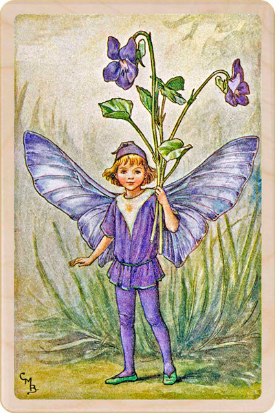 Violet Fairy Wooden Postcard