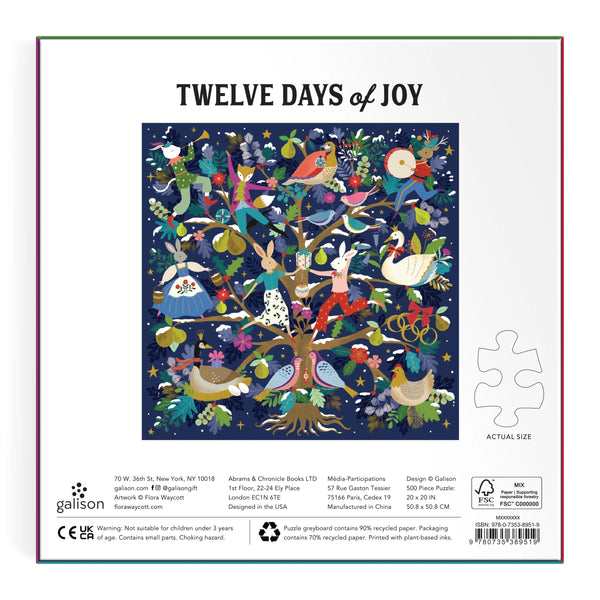 Twelve Days of Joy 500 Piece Foil Puzzle