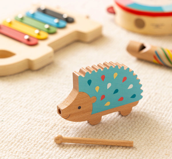 Happy Hedgehog Percussion Instrument - Petit Collage
