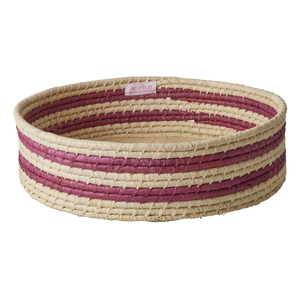 Large Aubergine Round Raffia Basket - Rice DK