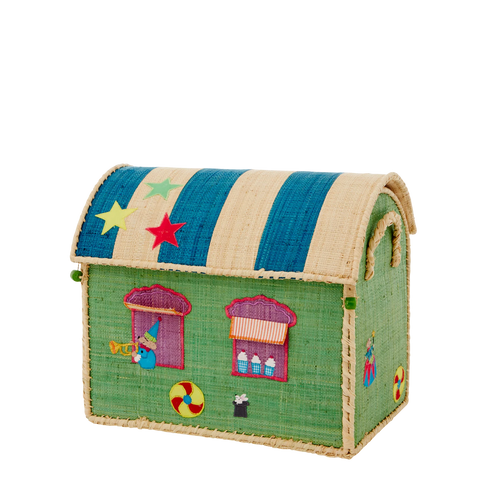 Small Circus Raffia Play & Toy Storage Basket - Rice DK